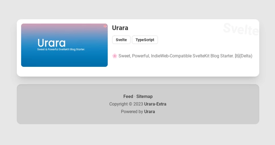 一个与页脚等宽的项目卡片,左侧是展示图片,右侧是介绍信息