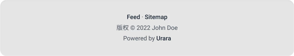同样是网站页脚，其中的 Copyright 被替换成了版权